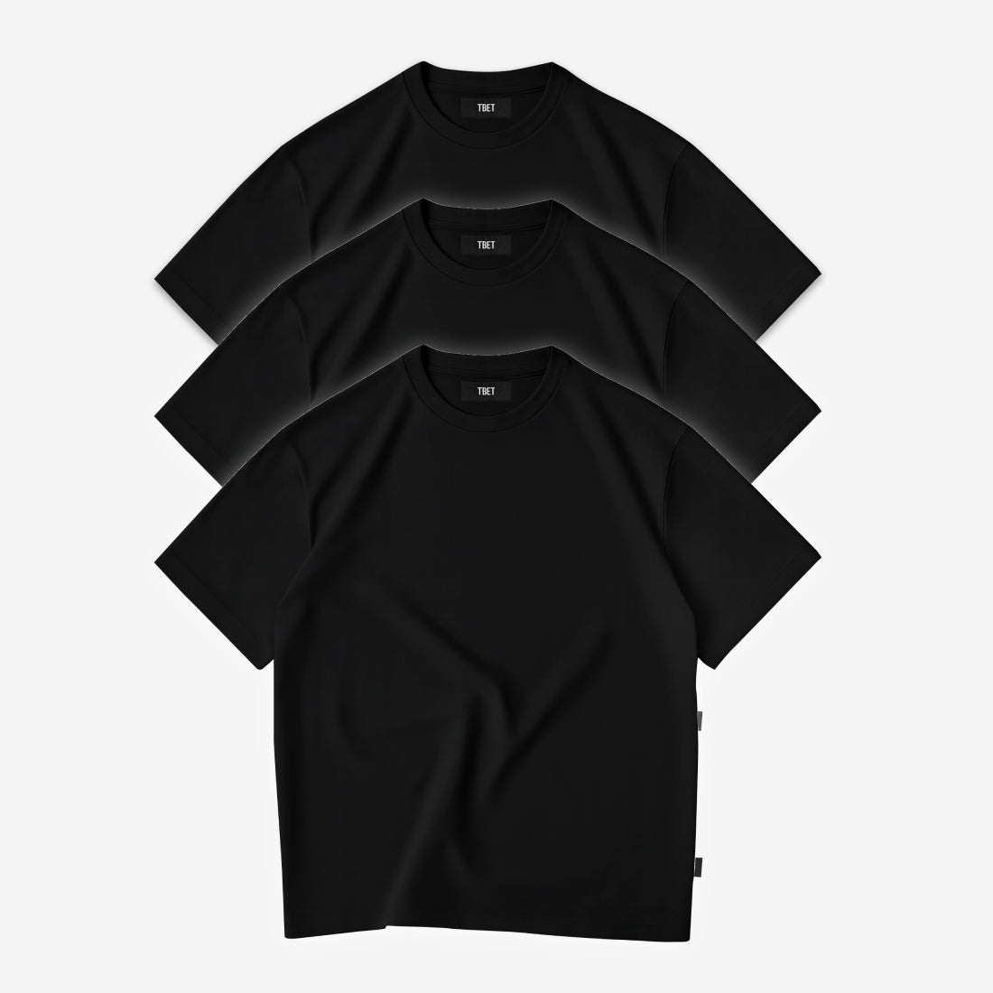 3er Oversize Blank Black Bundle