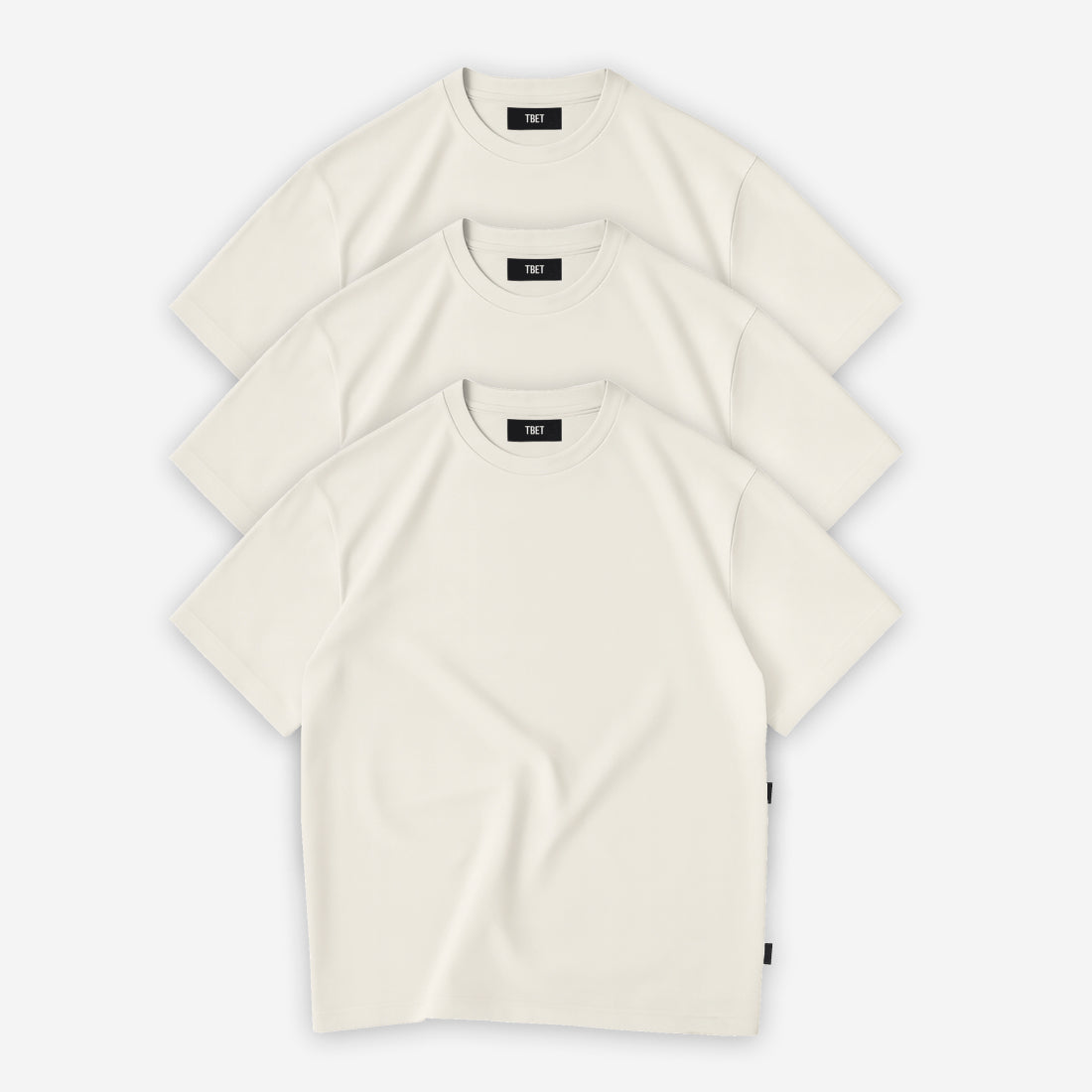 3er Oversize Blank Cream Bundle